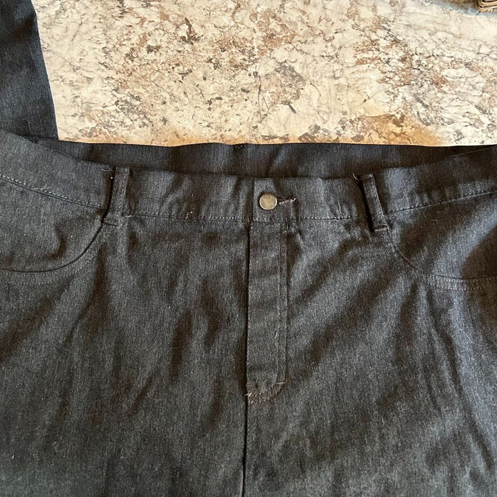 Grey Dress Jeggings With Faux Snap Closure